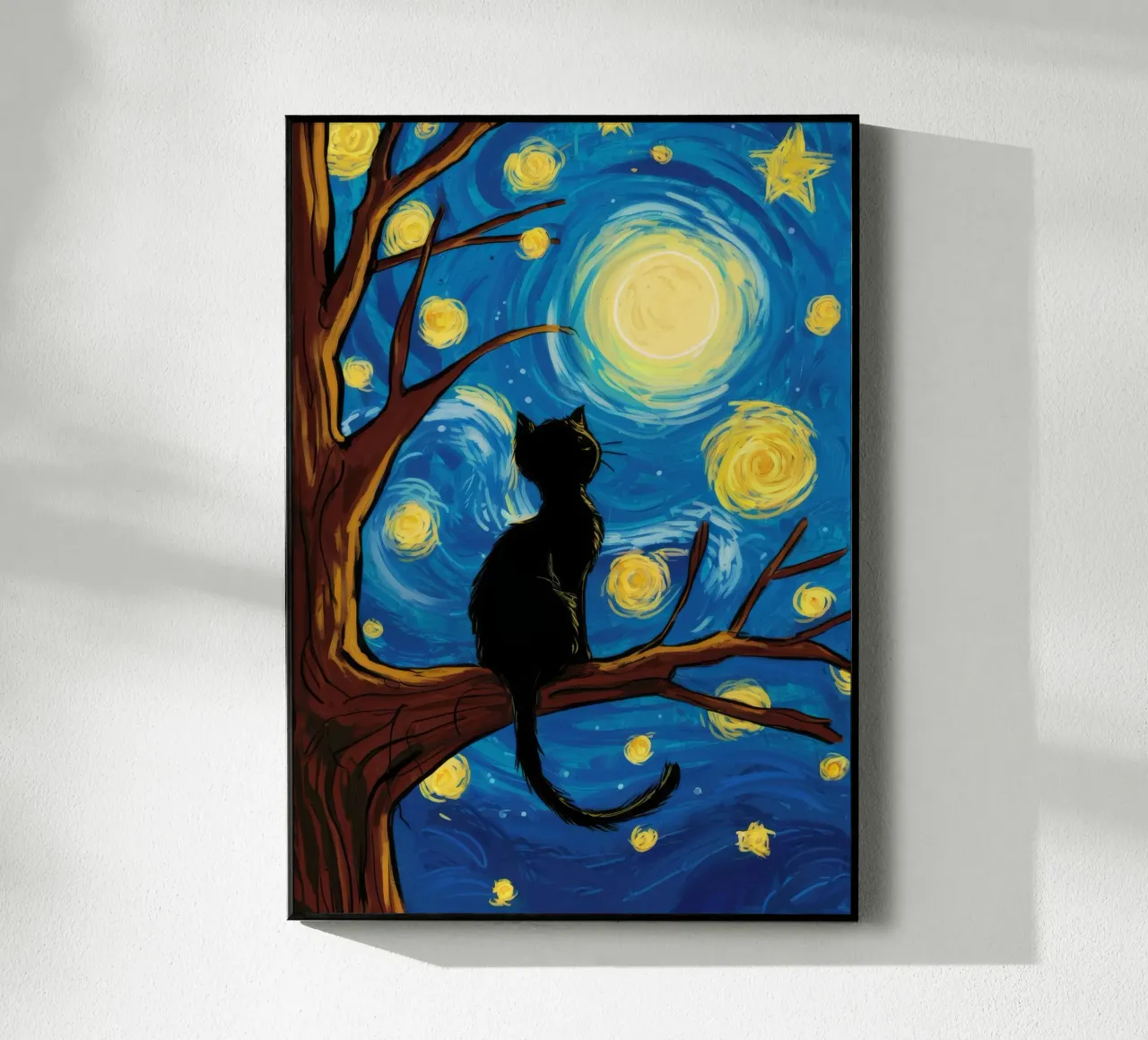 Gatto dell'albero della notte stellata plexiglass da Stone Decade