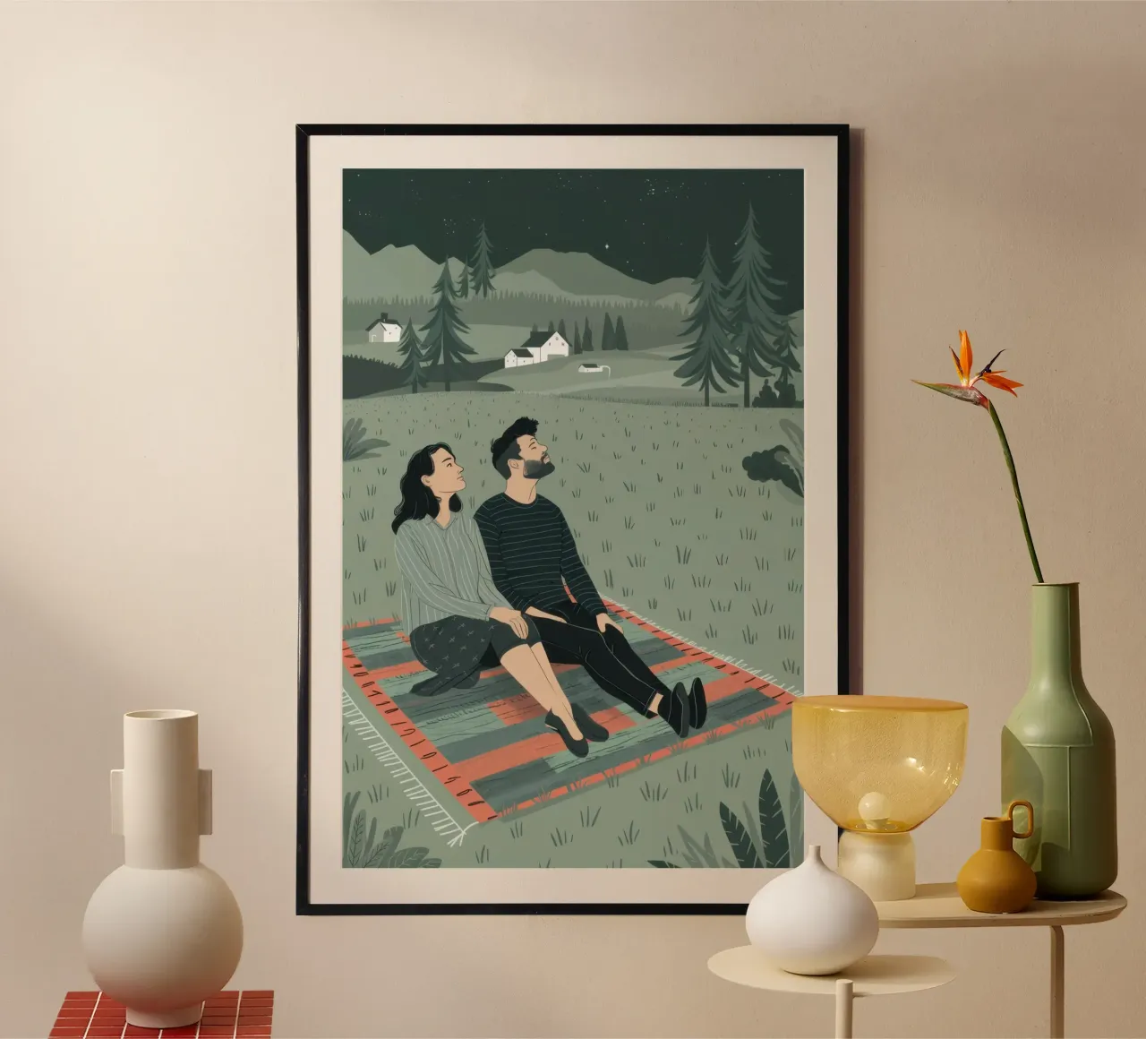 Coppia che si sdraia sul campo poster da Sentinel Glow