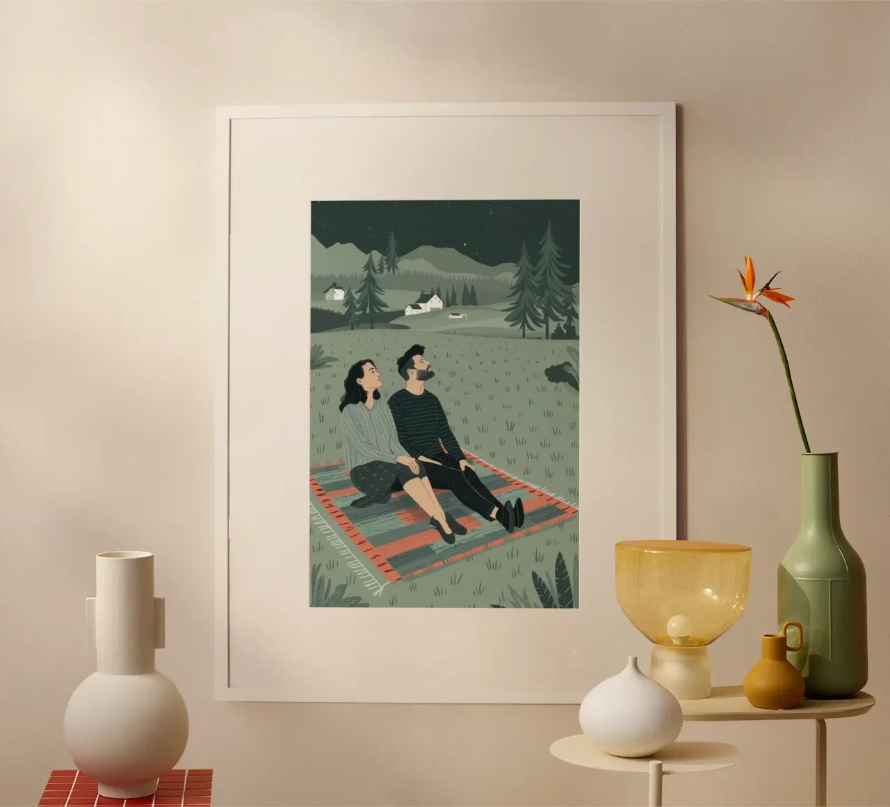 Coppia che si sdraia sul campo poster da Sentinel Glow