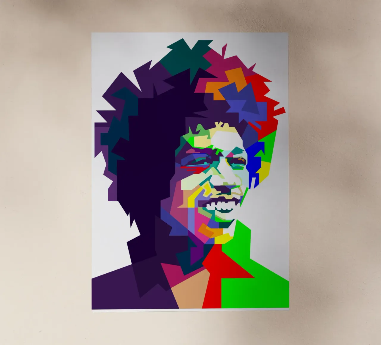 Jimi Hendrix Musica rock e blues WPAP pellicola backlit da Artkreator