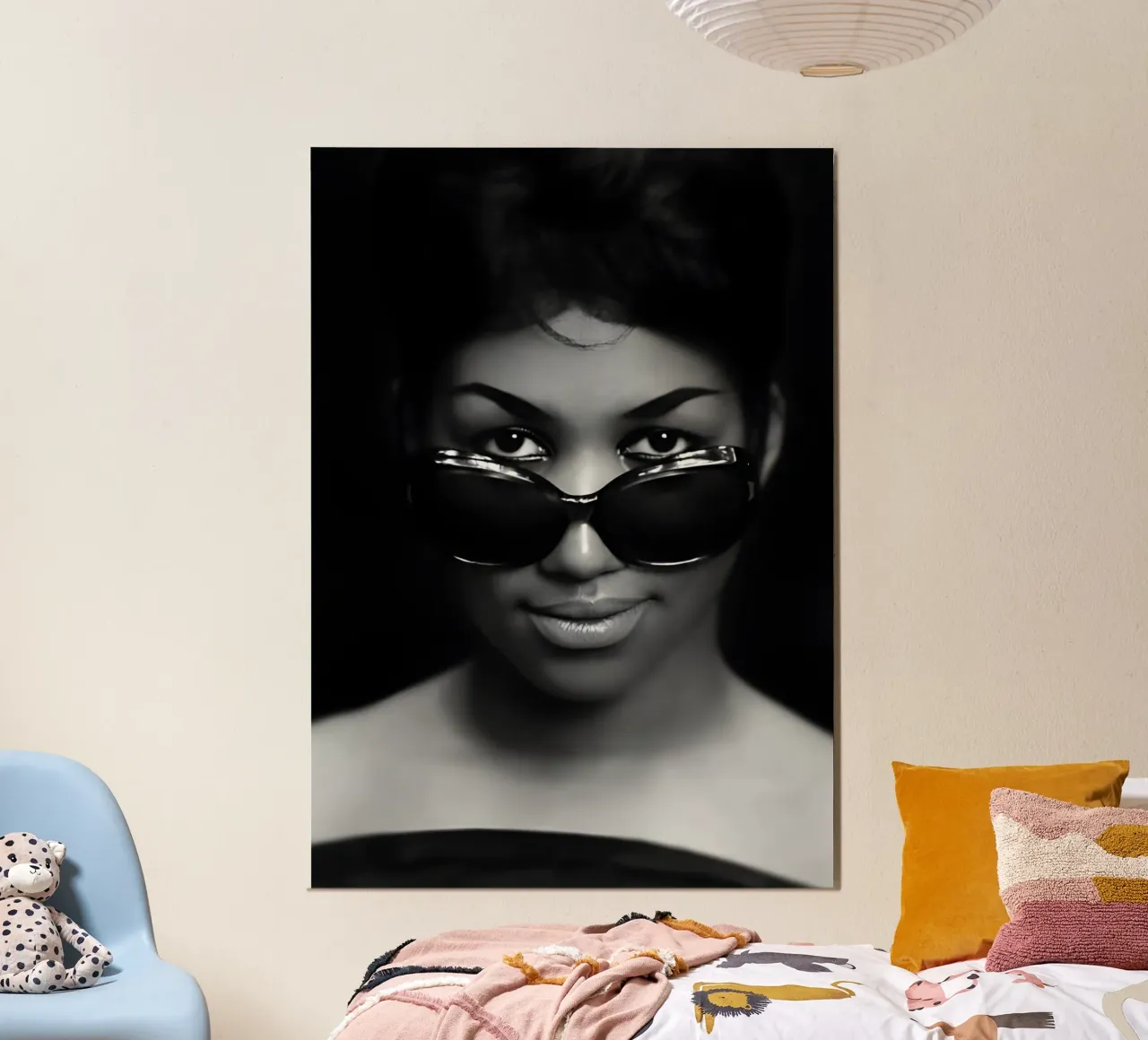 Aretha Franklin alluminio dibond da Low poly art