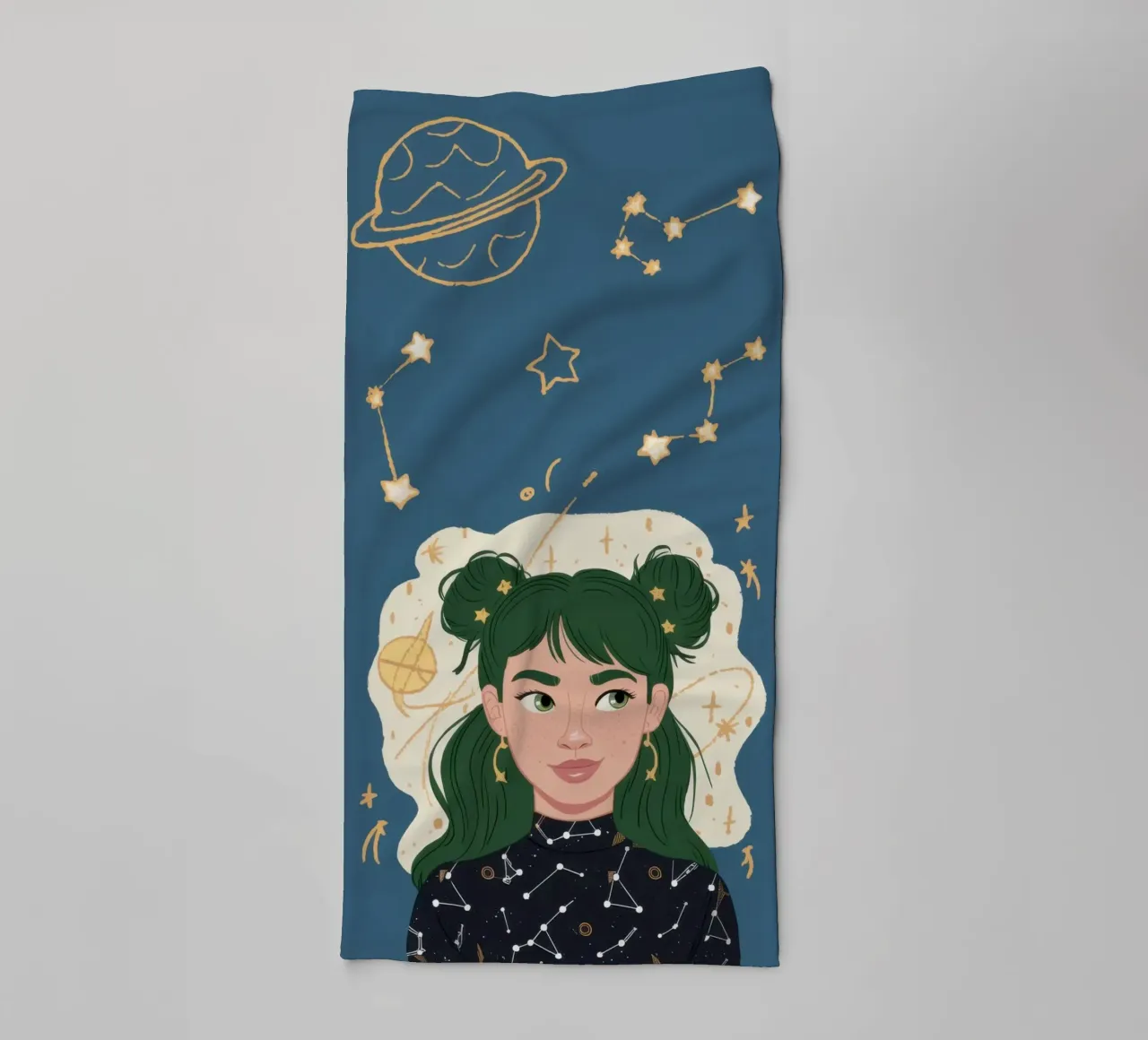 Celestial Hair Goddess towel by Marigold Tiga