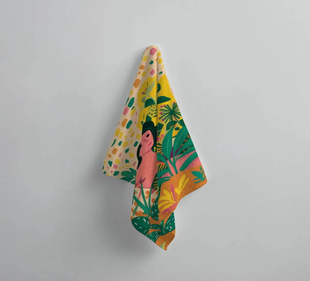 Abstract bloemenlandschap badhanddoek van Pale Aura