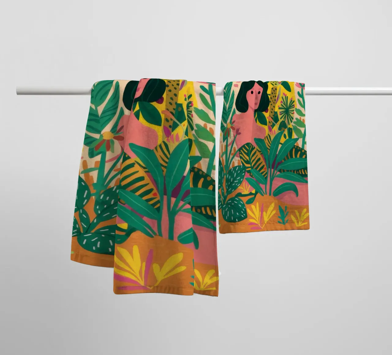 Abstract bloemenlandschap badhanddoek van Pale Aura