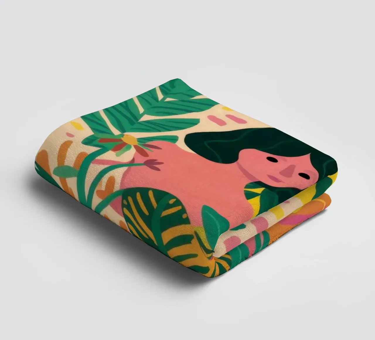 Abstract bloemenlandschap badhanddoek van Pale Aura