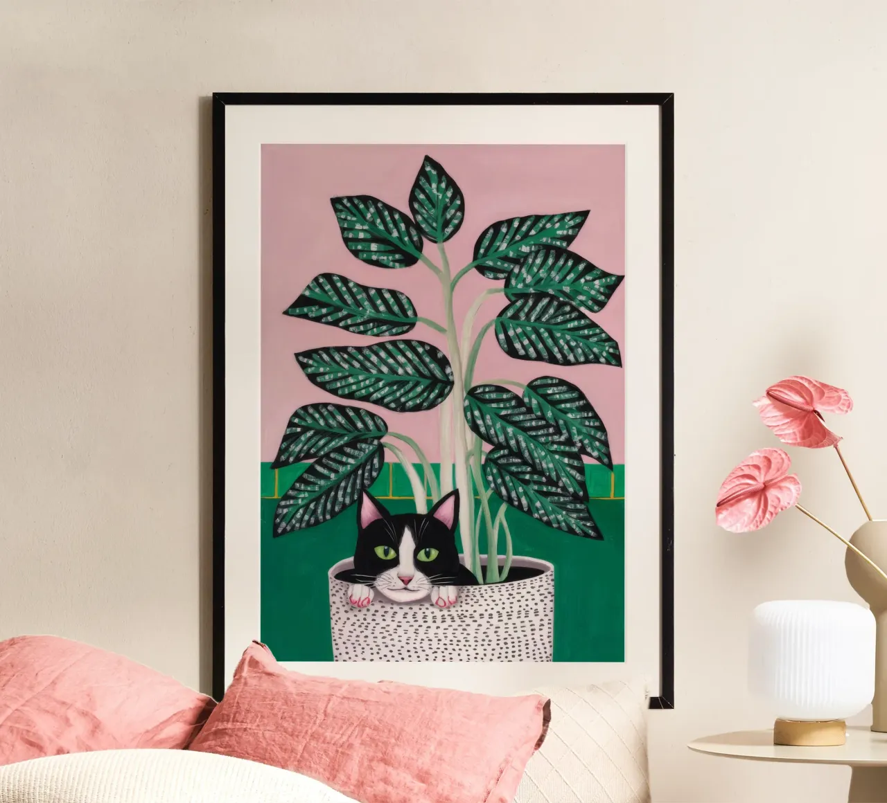 Piante da pavimento a scacchiera poster con telaio in plastica da Stone Decade