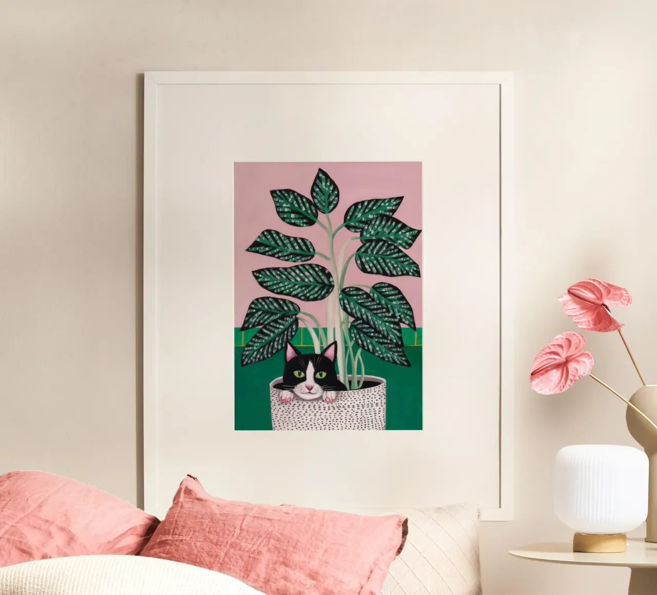 Piante da pavimento a scacchiera poster con telaio in plastica da Stone Decade