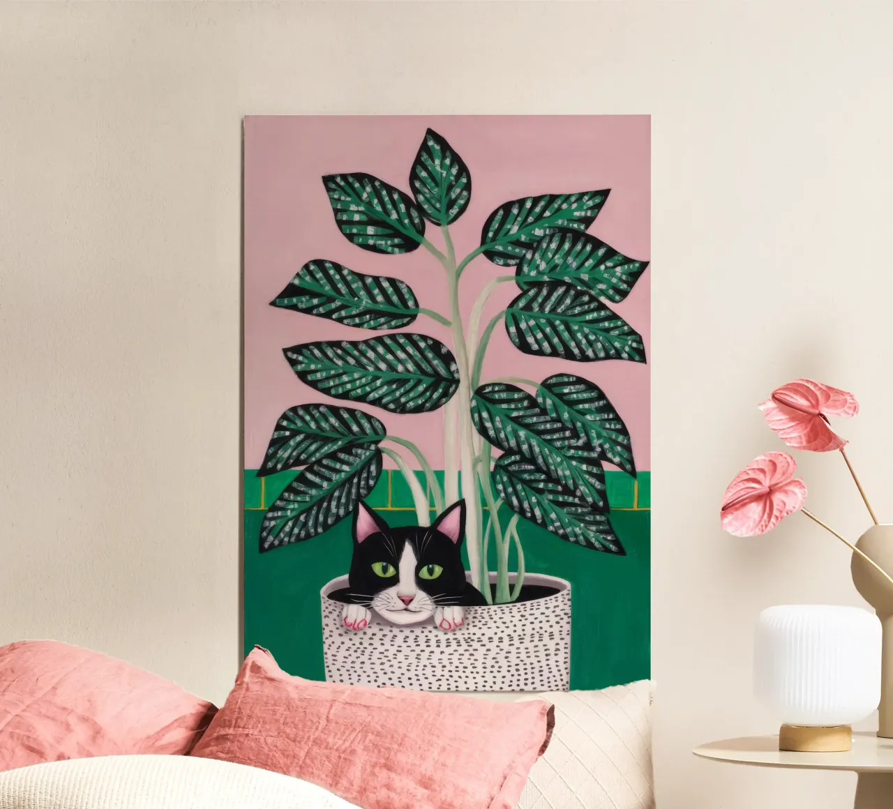 Piante da pavimento a scacchiera poster con telaio in plastica da Stone Decade