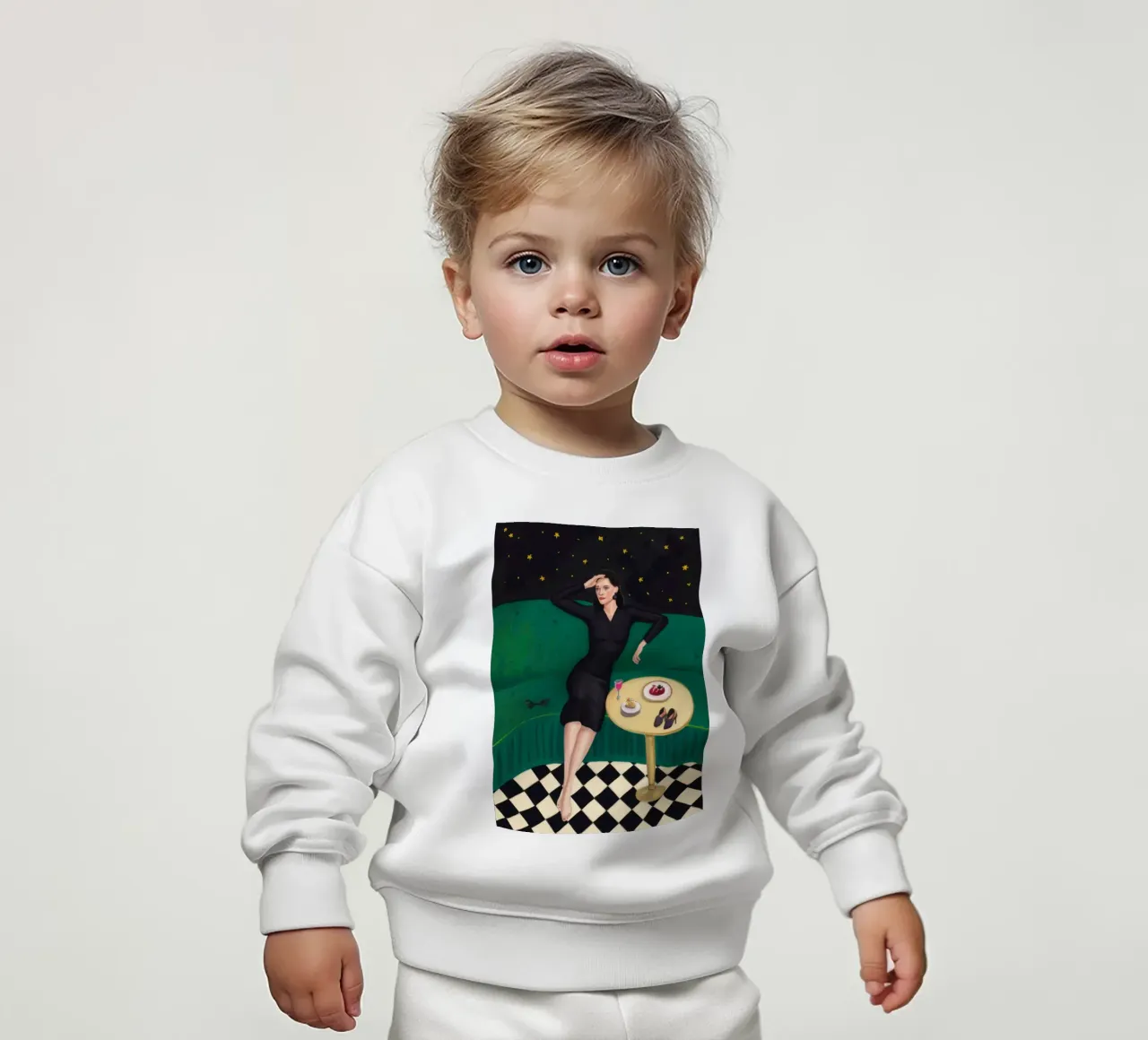 Soirée con pavimento a scacchi felpa neonato da Sentinel Glow