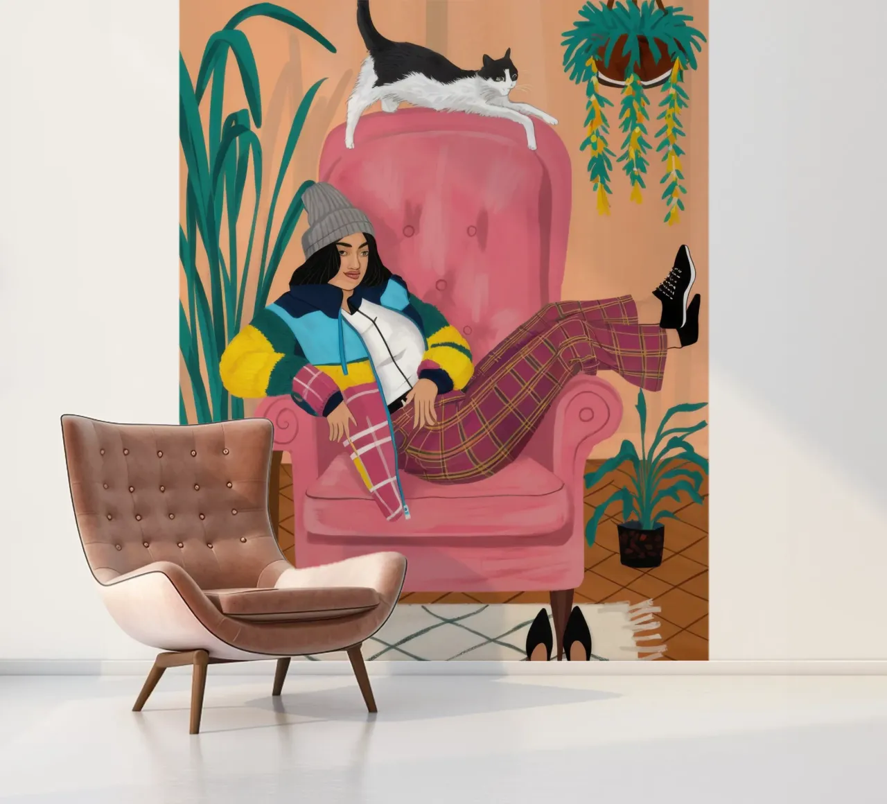 Pink Armchair Repose photo wallpaper by Marigold Tiga