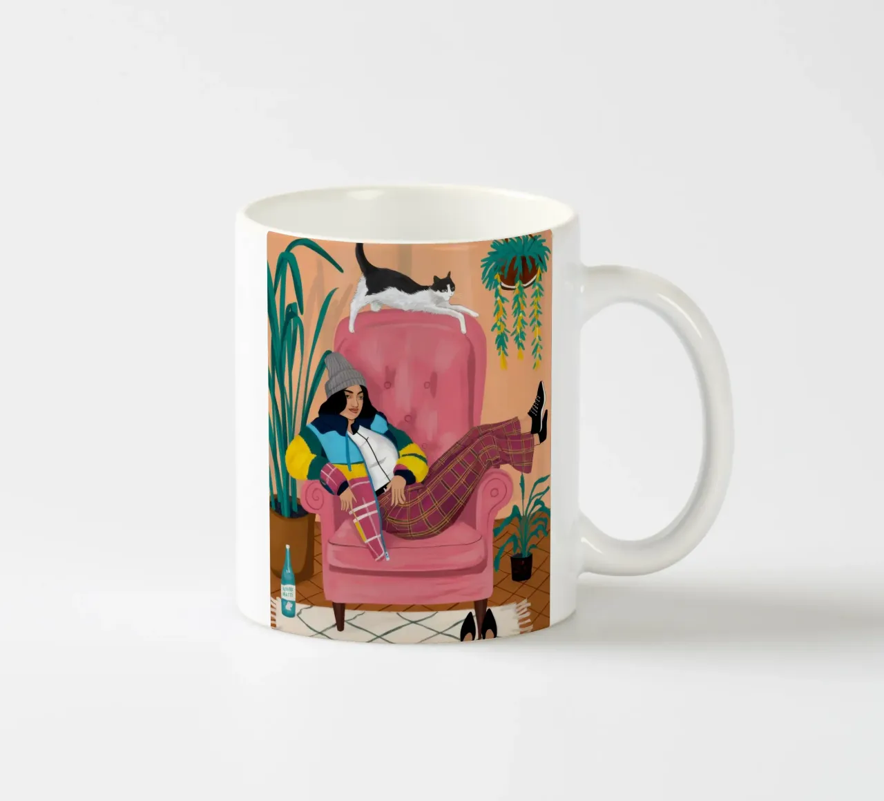 Pink Armchair Repose ceramic mug by Marigold Tiga
