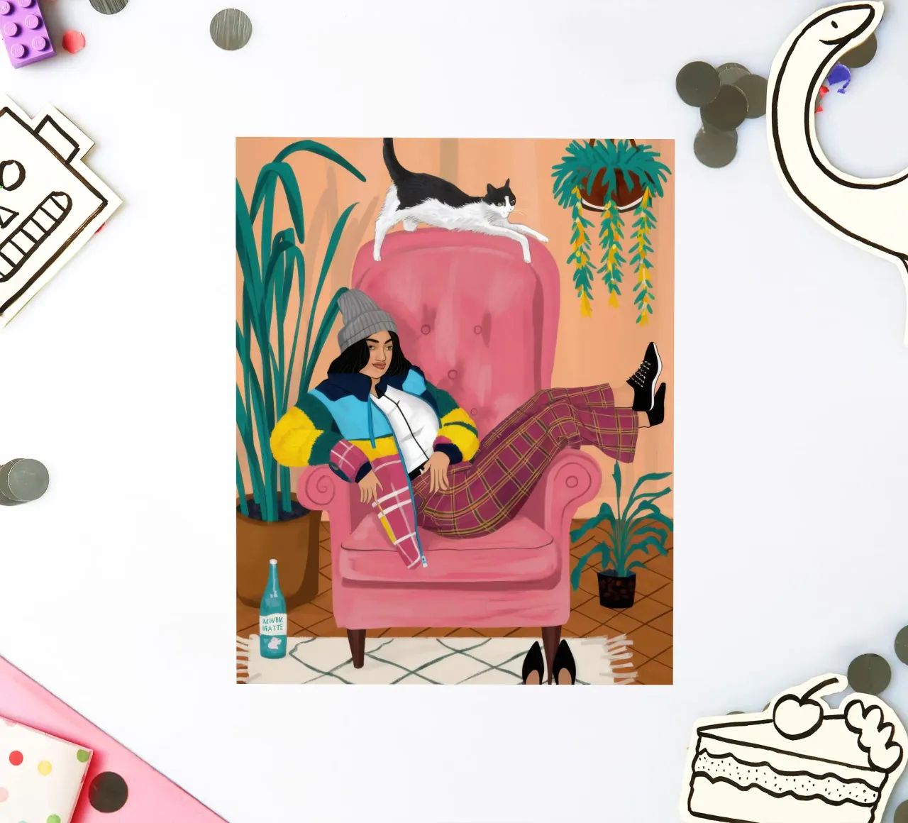 Pink Armchair Repose sticker by Marigold Tiga