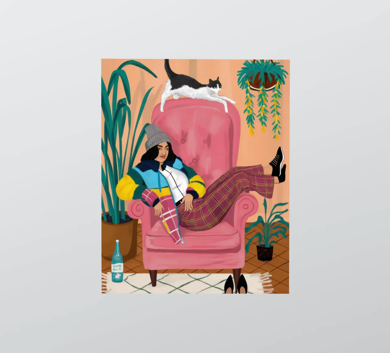 Pink Armchair Repose sticker by Marigold Tiga