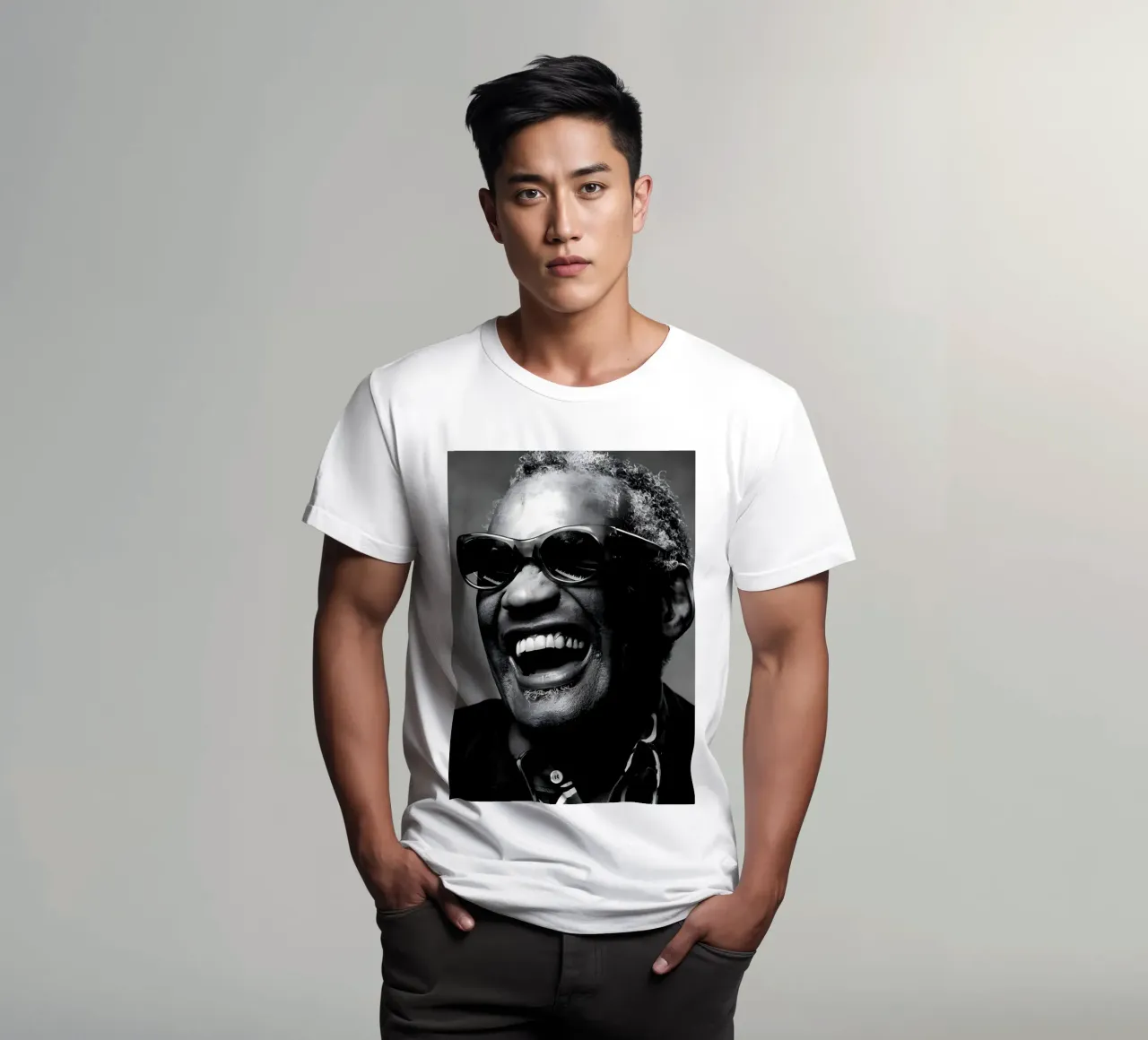 Ray Charles t-shirt da Low poly art