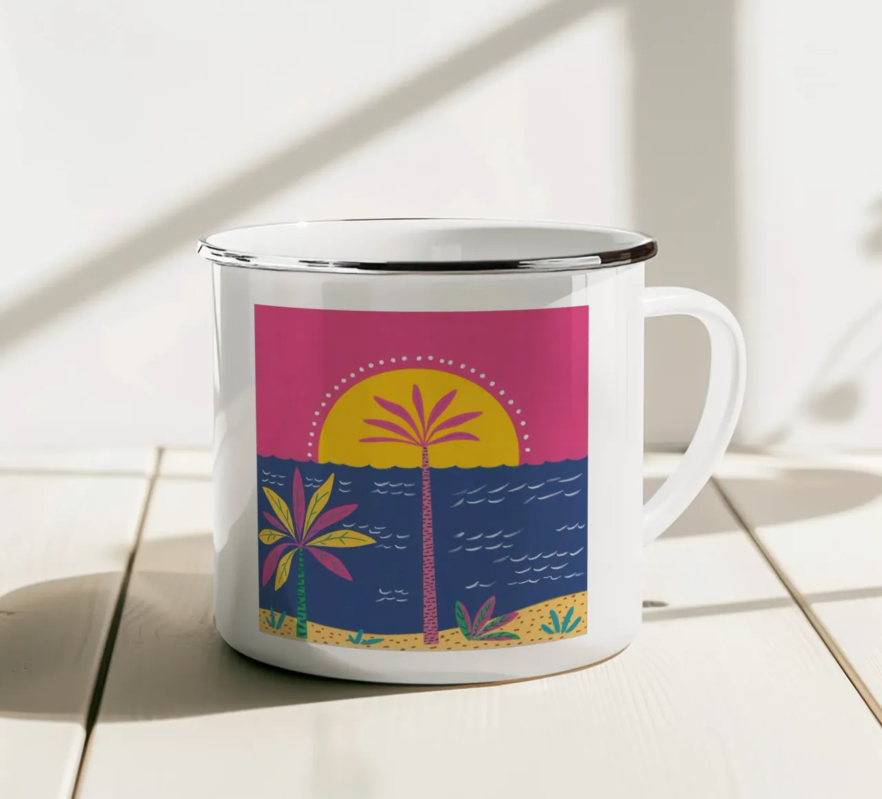 Spiaggia Tropical Sunset tazza in smalto da Sentinel Glow