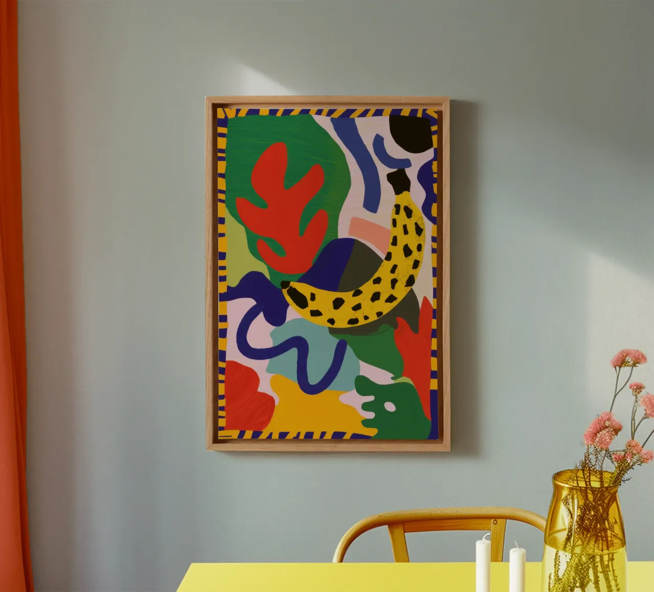 Abstract Banana Snake canvas by Marigold Tiga