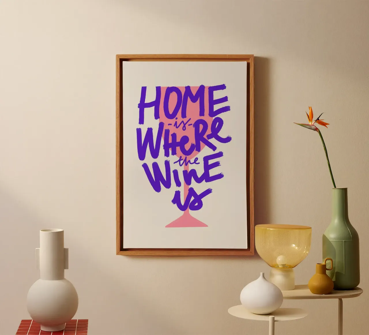 Home Is Where The Wine Is tela con Cornice a cassetta da Pure