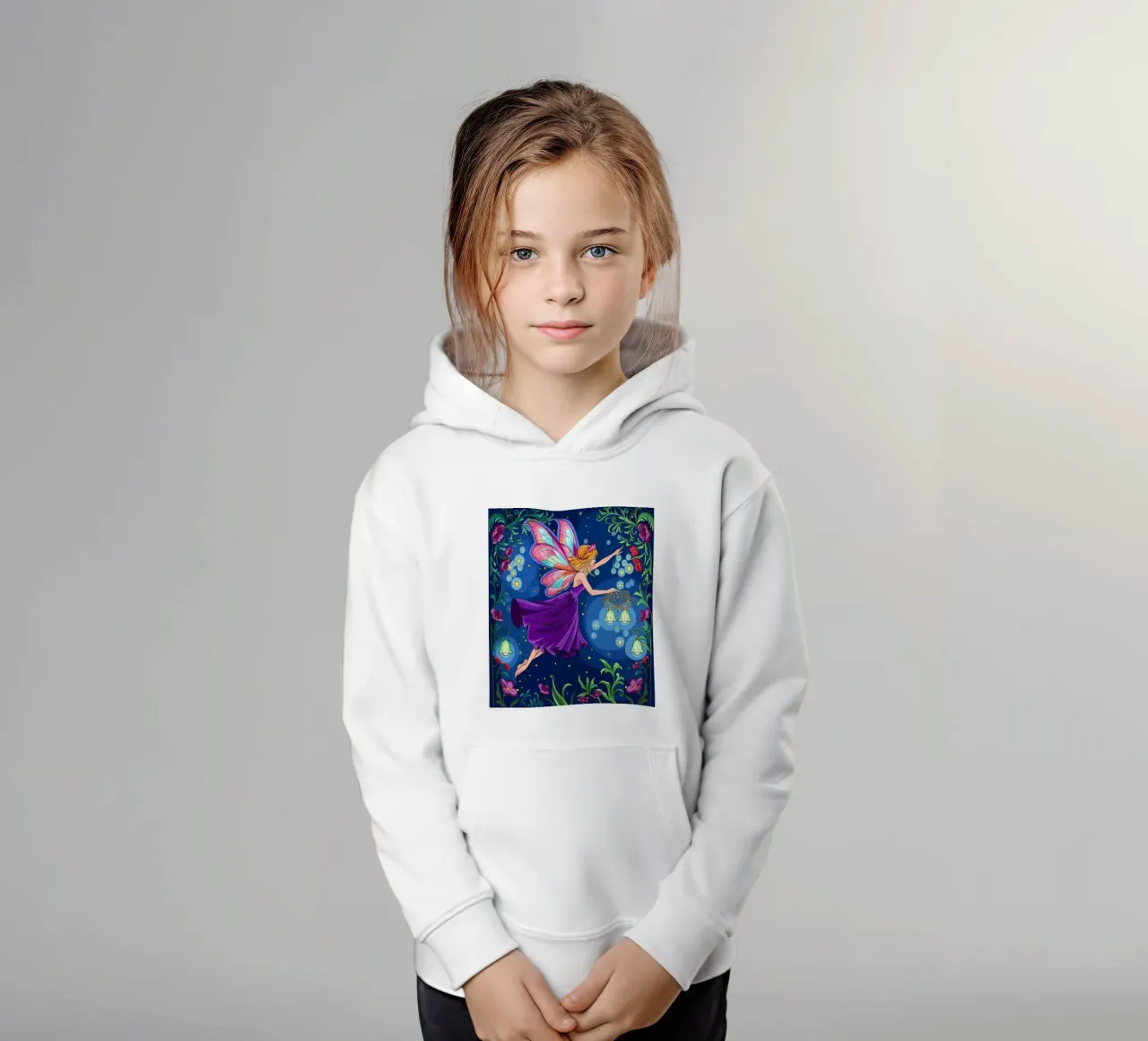 Starry Fairy kids hoodie by Fanya Art