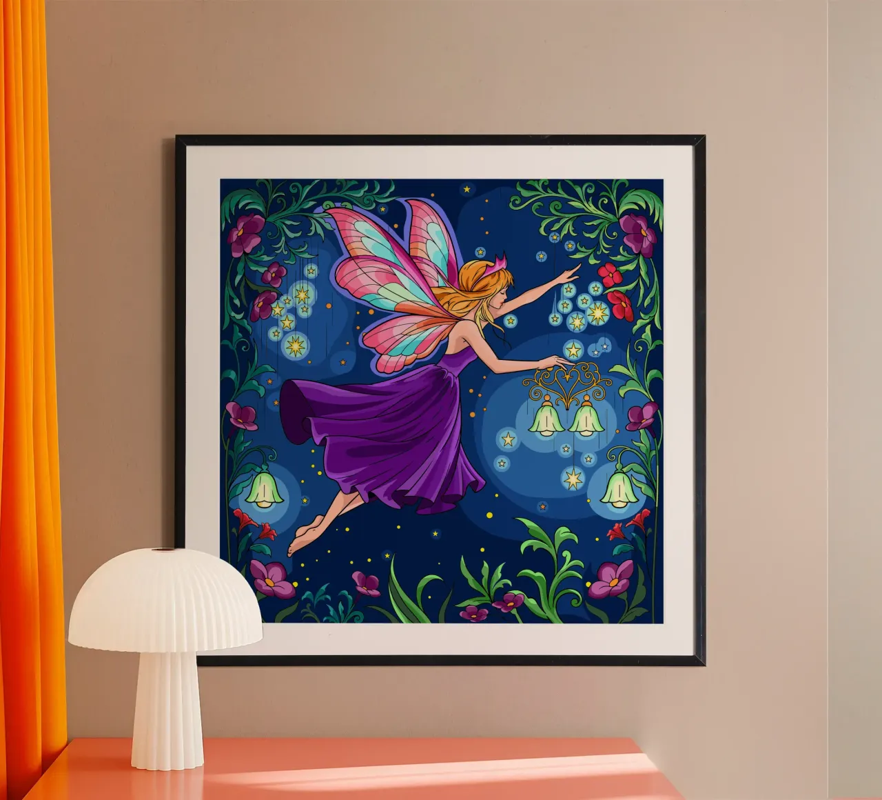 Fata stellata poster con telaio in plastica da Fanya Art