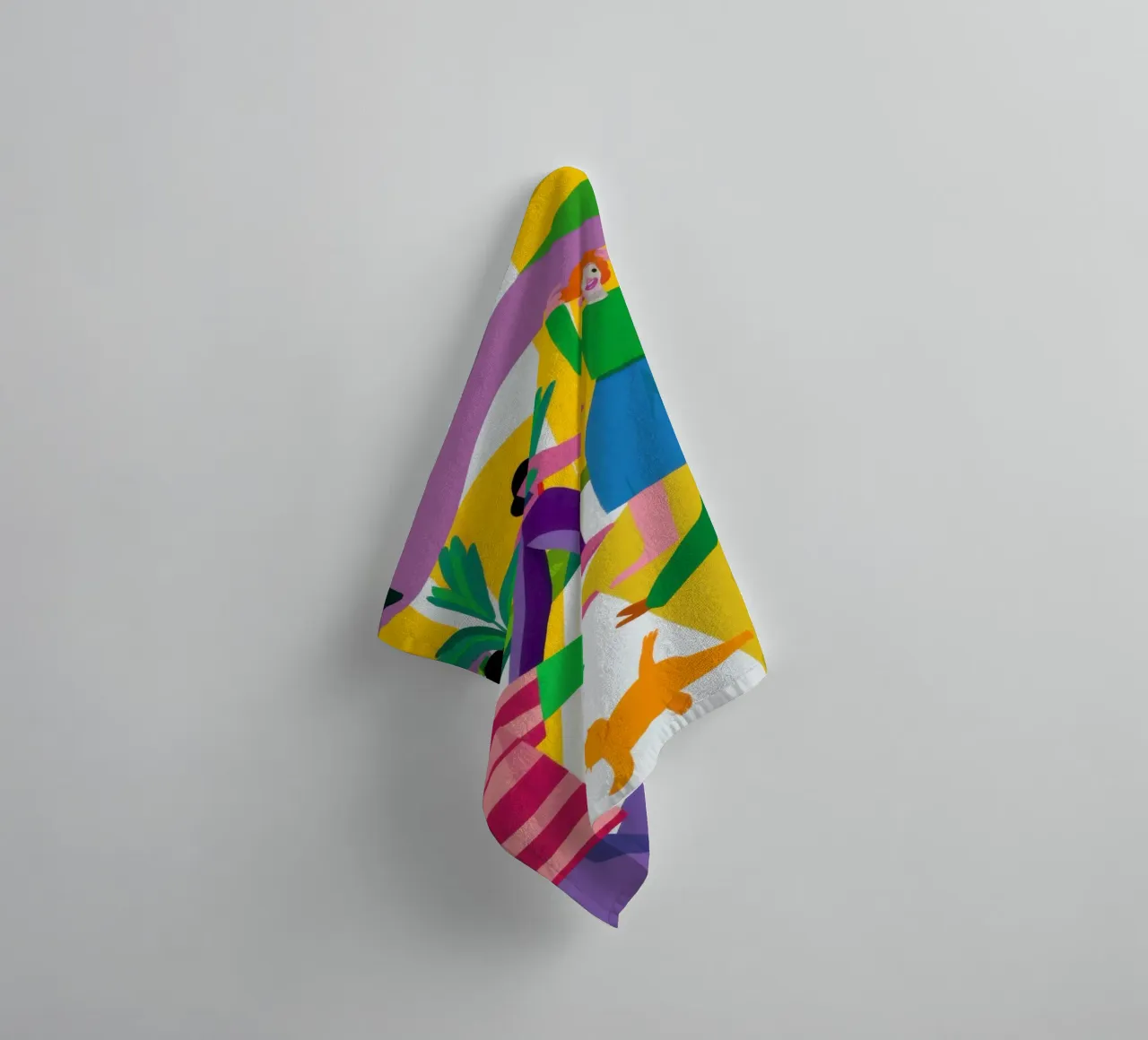 De vreugdevolle dans van vriendschap badhanddoek van Marigold Tiga