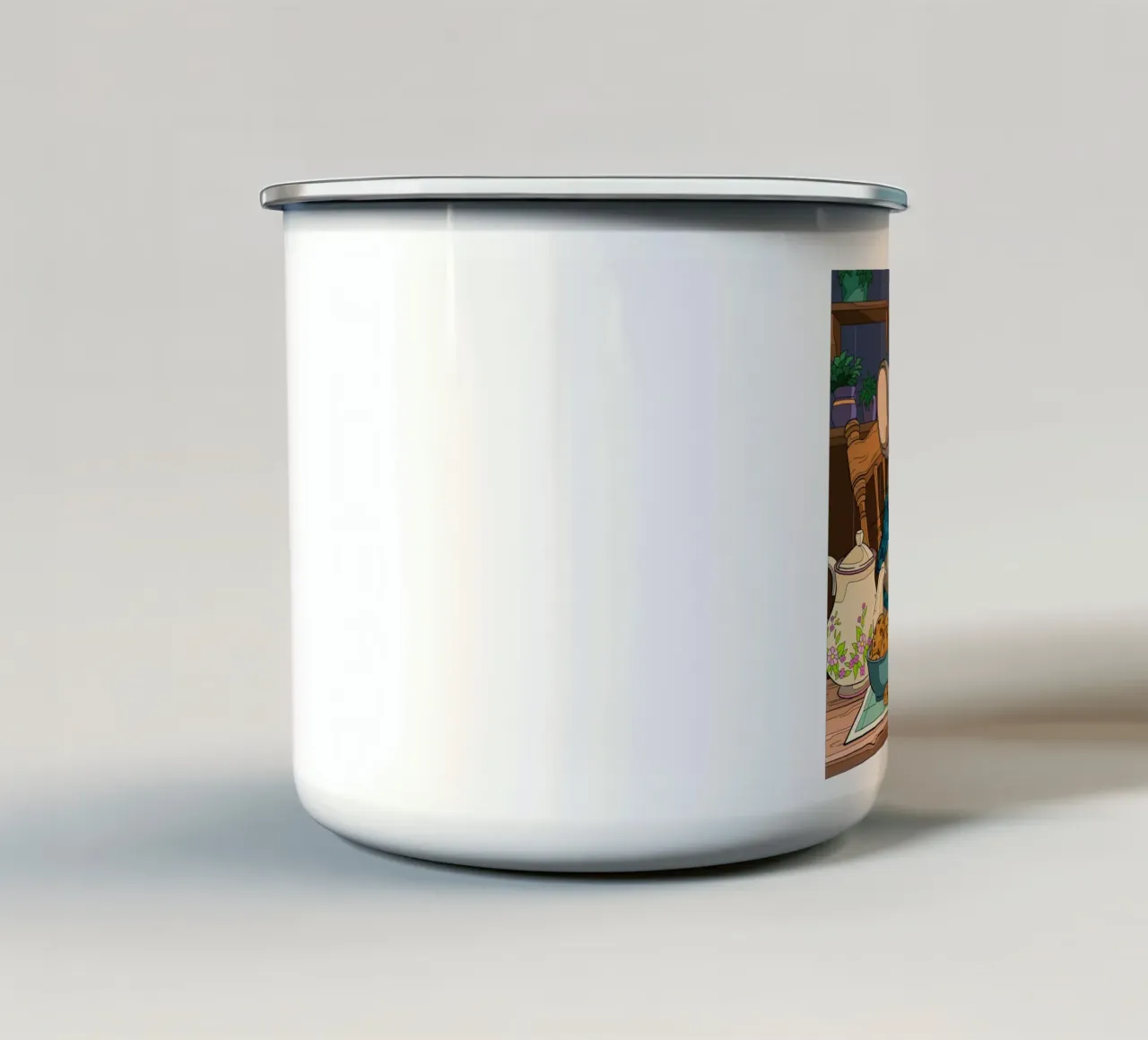Topo dell'ora del tè tazza in smalto da Fanya Art