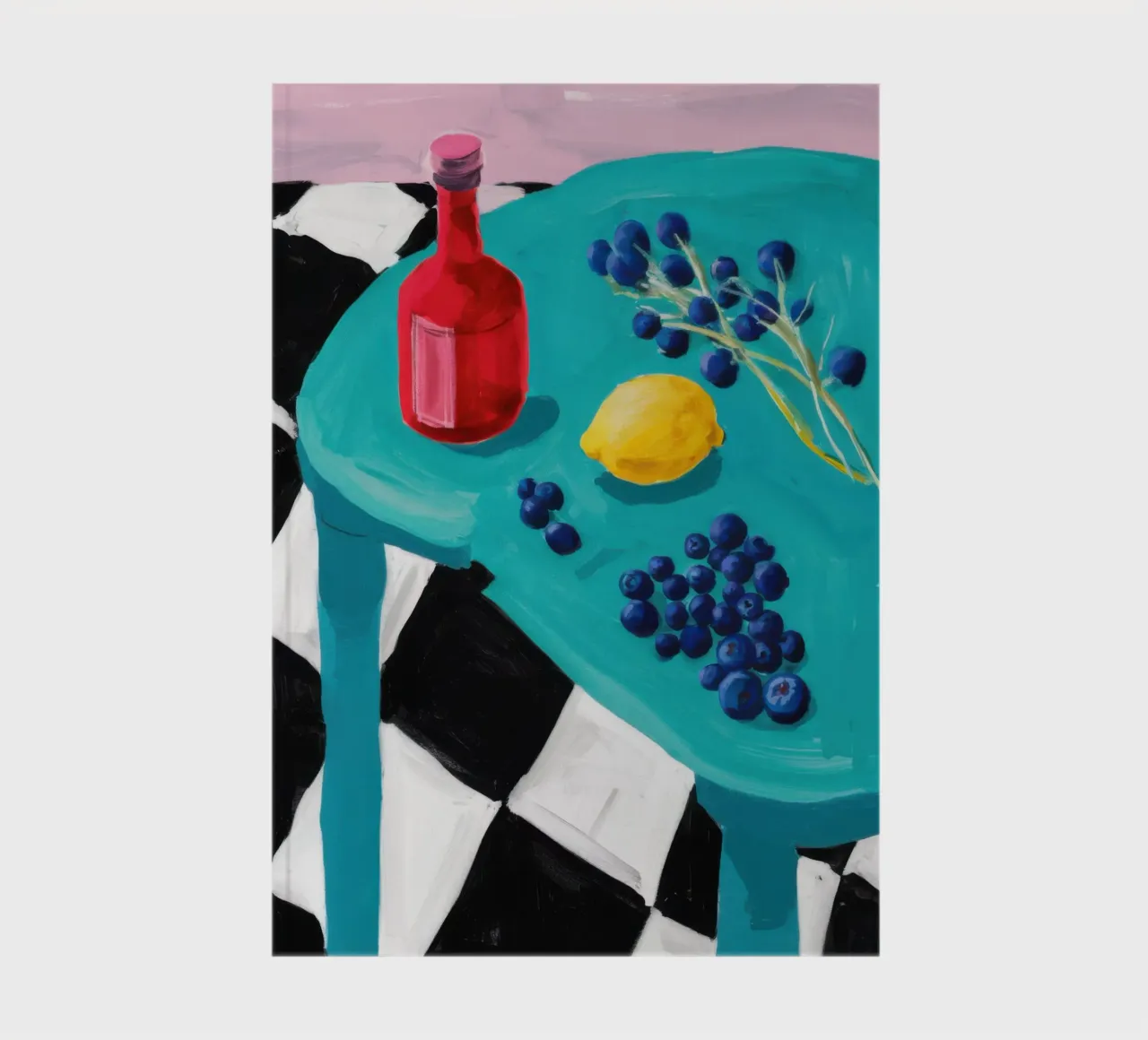 Checkered Table Blueberries notebook by Sentinel Glow