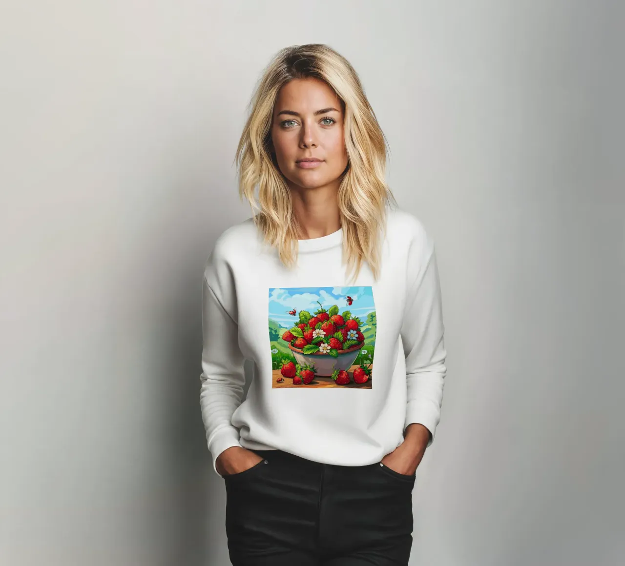 Raccolta di fragole felpa da Fanya Art