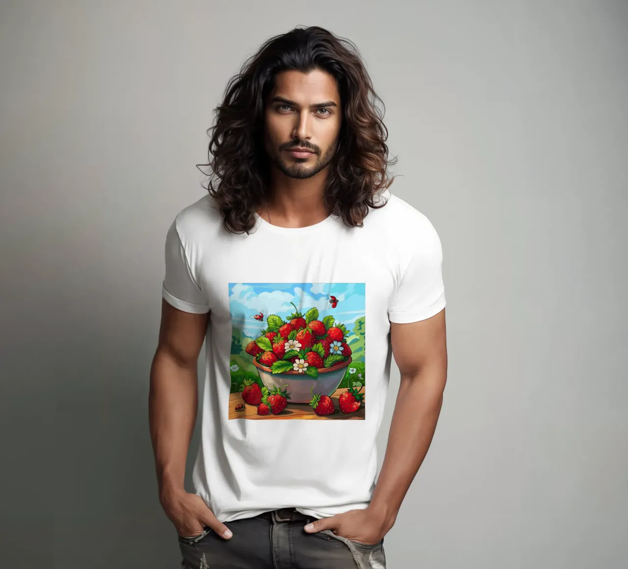 Raccolta di fragole t-shirt da Fanya Art