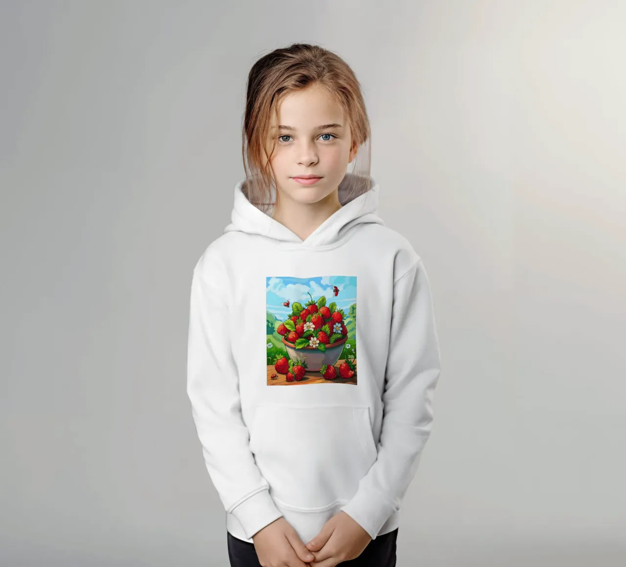 Raccolta di fragole felpa bambino con cappuccio da Fanya Art