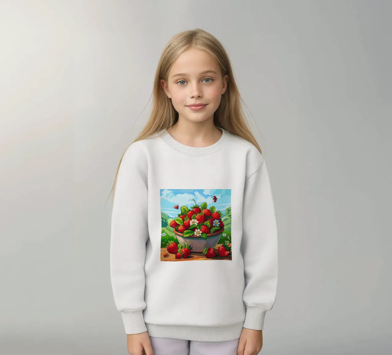 Raccolta di fragole felpa bambino da Fanya Art