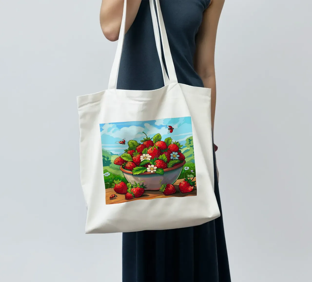 Raccolta di fragole borsa in juta da Fanya Art