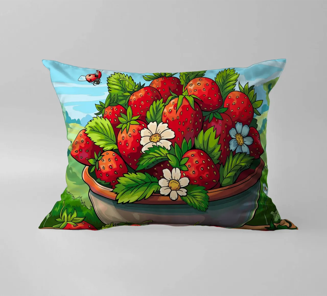 Raccolta di fragole cuscino da Fanya Art