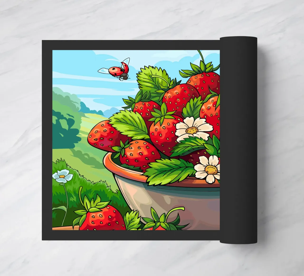 Raccolta di fragole zerbino da Fanya Art