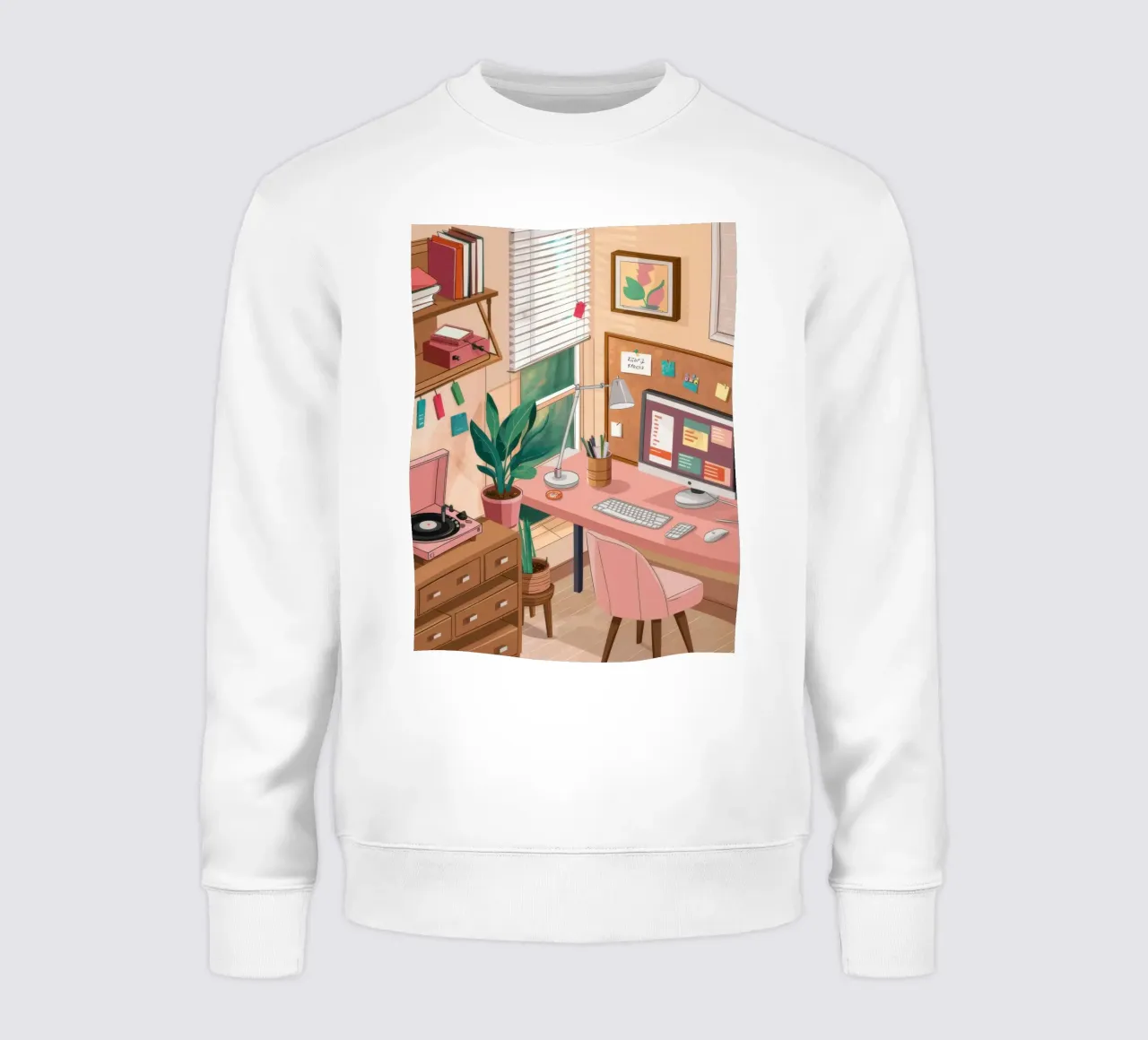 Rosa Schreibtisch Arbeitsbereich Sweatshirt von Marigold Tiga