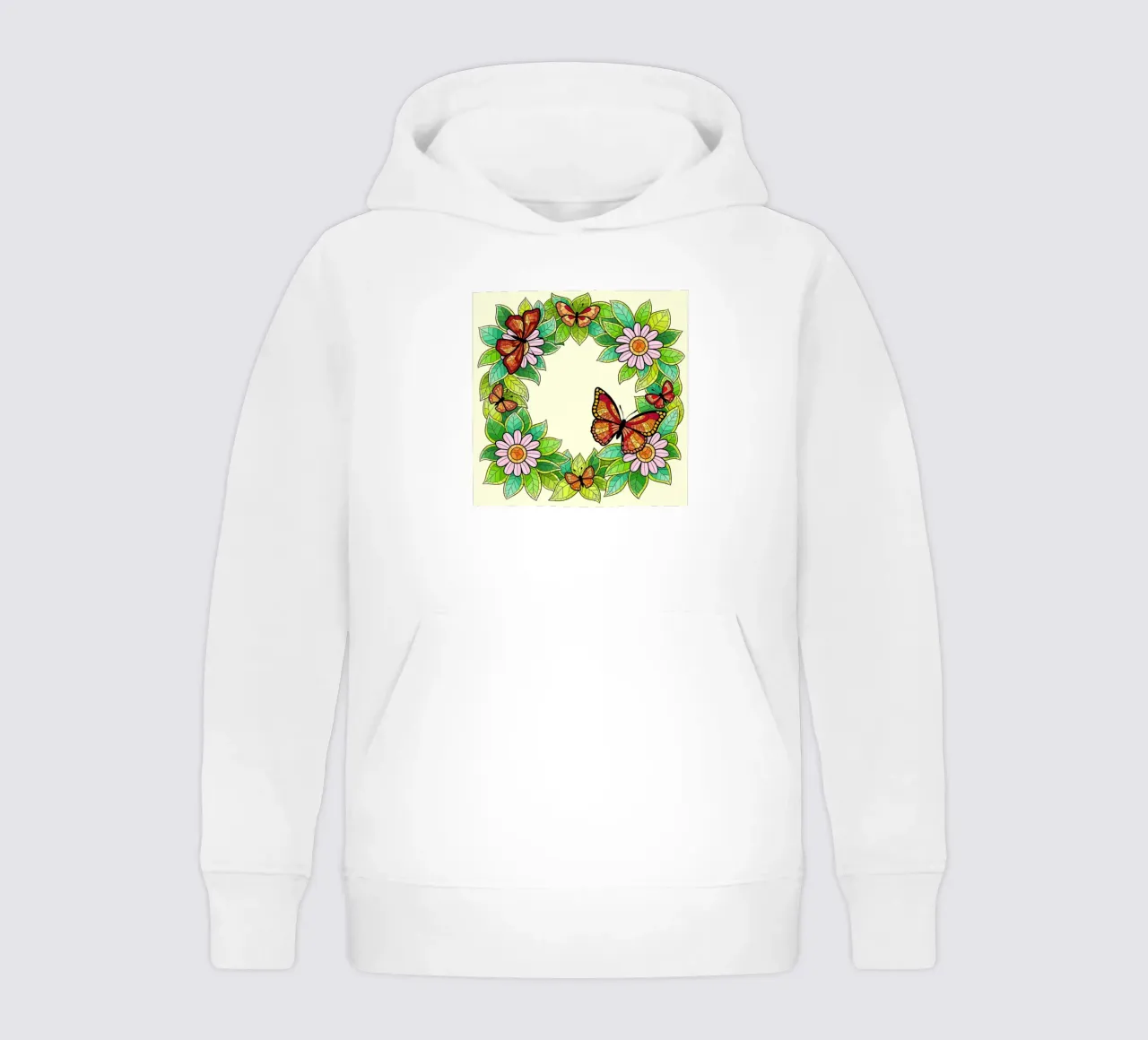 Butterfly Garden kids hoodie by Fanya Art