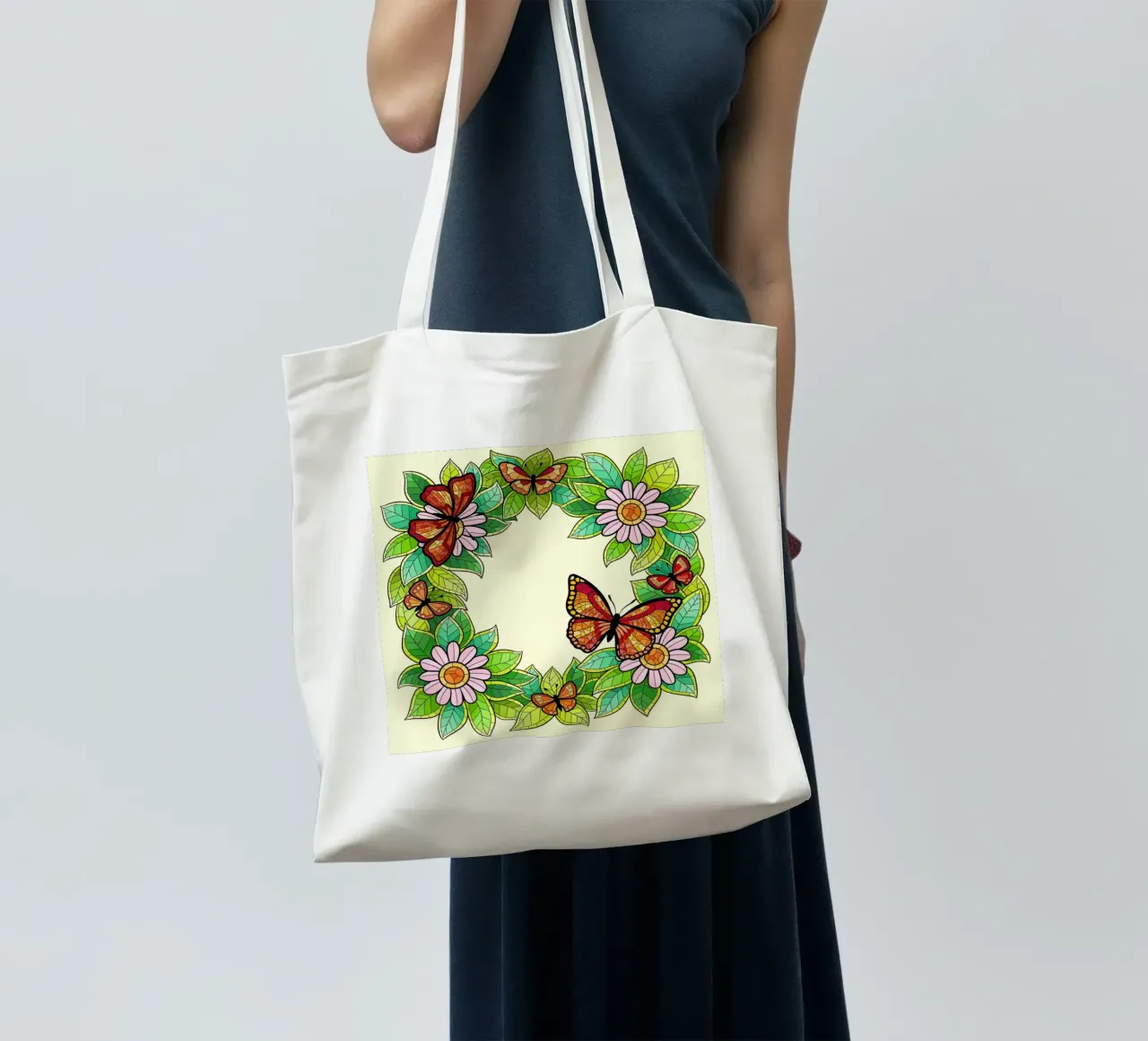 Butterfly Garden tote bag by Fanya Art