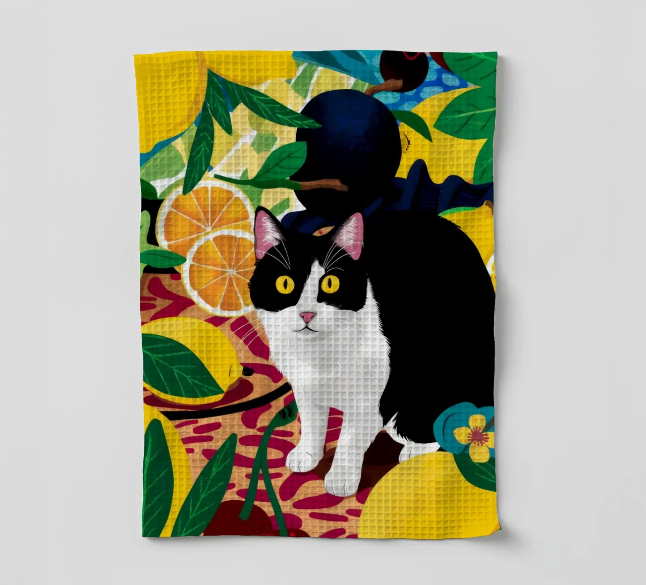 I limoni di Dapper Cat canovaccio da cucina da Stone Decade