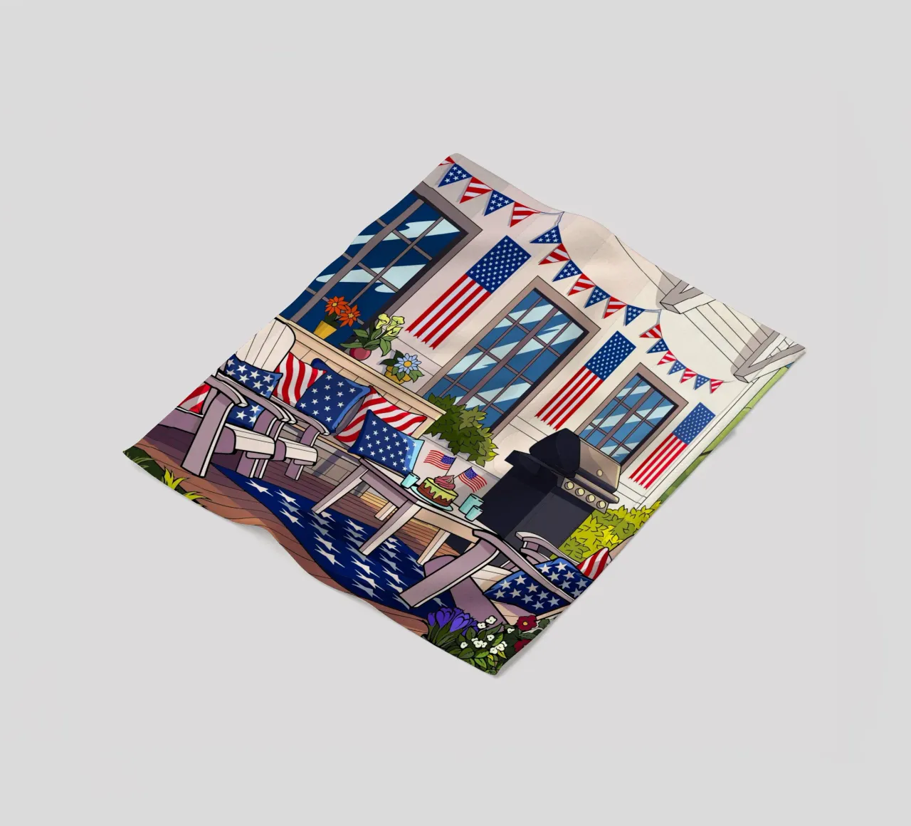American Spirit fleece blanket by Fanya Art
