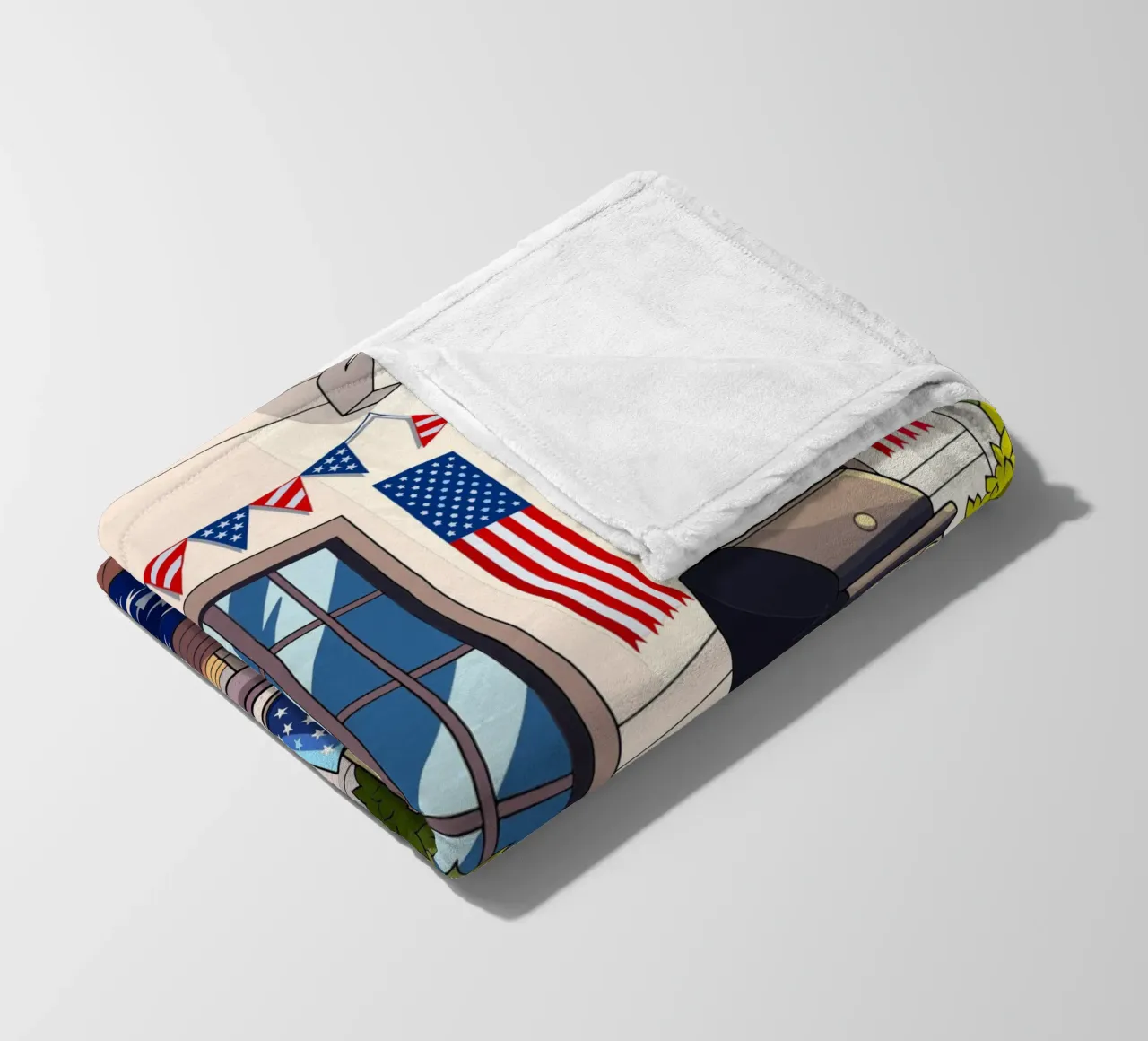 American Spirit fleece blanket by Fanya Art