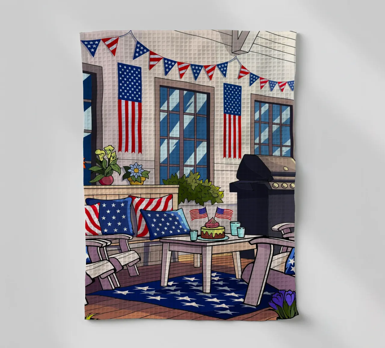 American Spirit tea towel by Fanya Art