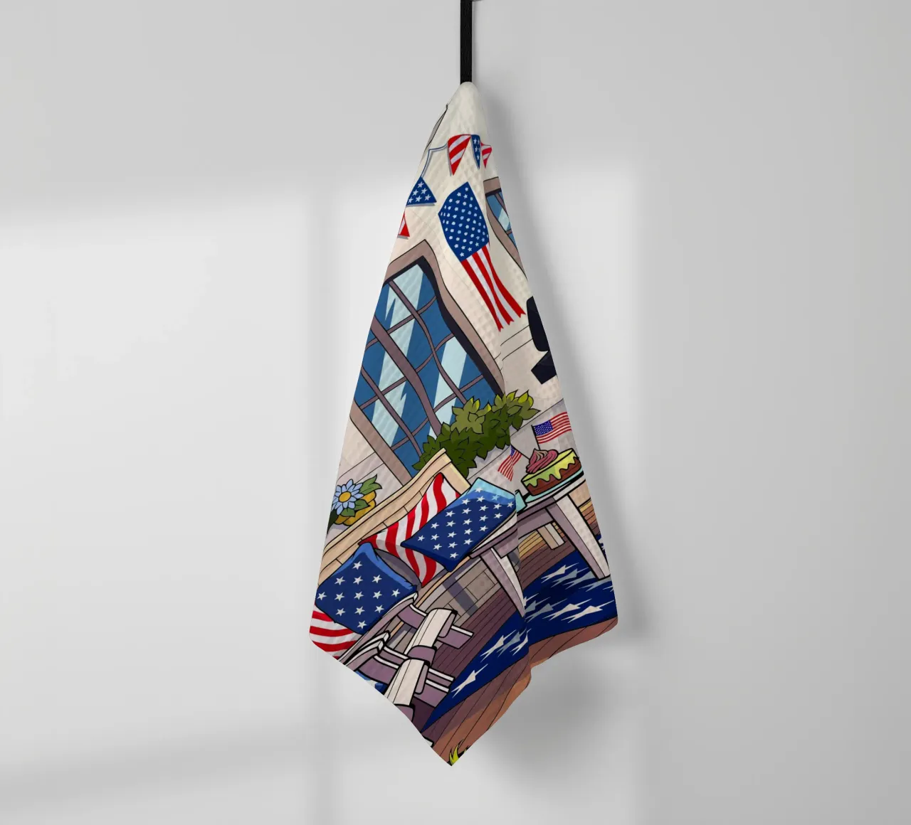 American Spirit tea towel by Fanya Art