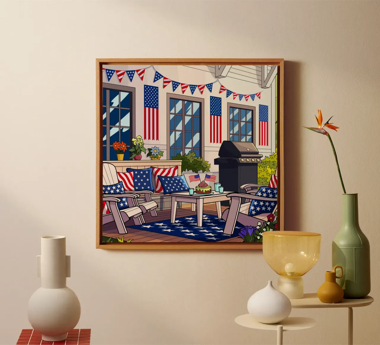 Spirito americano tela con Cornice a cassetta da Fanya Art