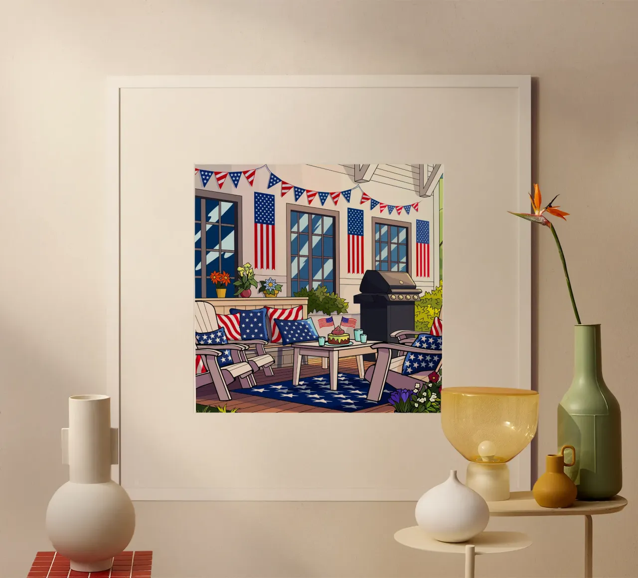 Spirito americano poster con telaio in alluminio da Fanya Art