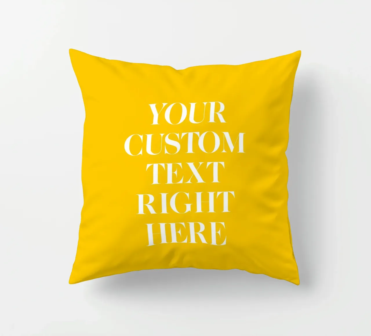 Custom text in white on yellow cuscino da WORTSPIEL