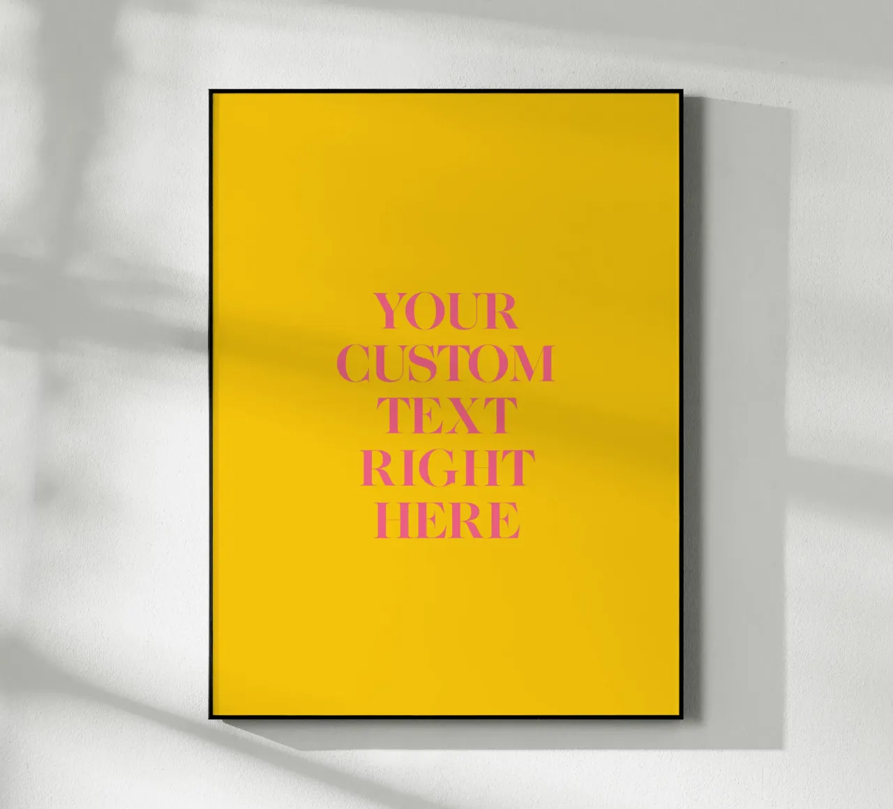 Custom text in pink on yellow plexiglass da WORTSPIEL