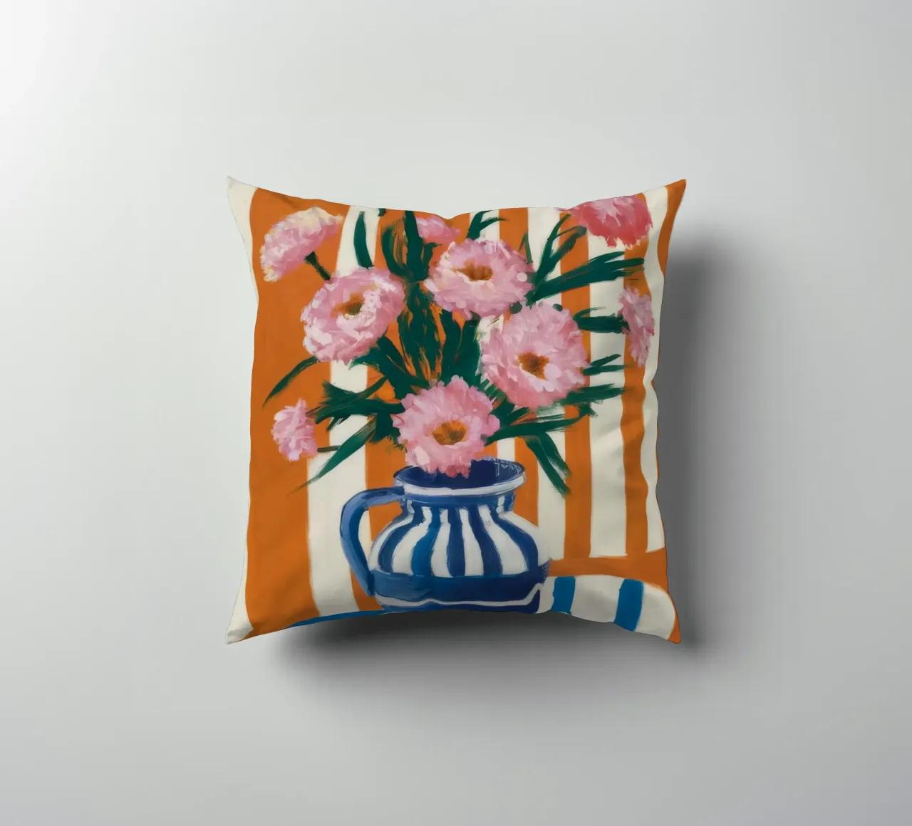 Vaso ondulato Fiori rosa cuscino da Stone Decade