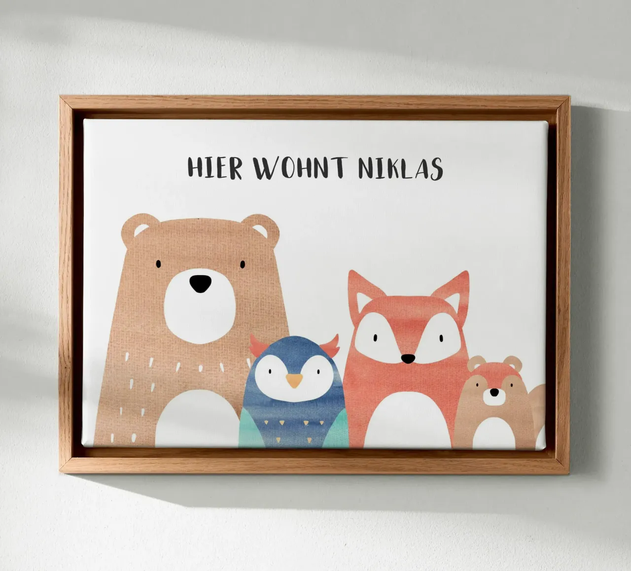 Waldfreunde mit Wunschname tela con Cornice a cassetta da BAINAI KIDS