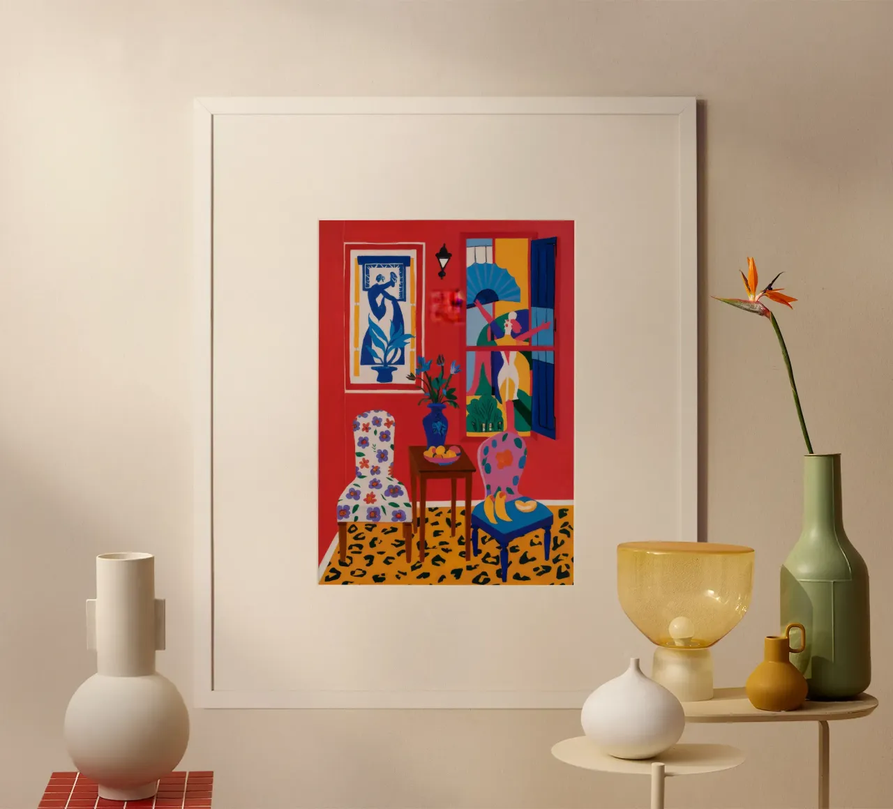 Interni ispirati al Maraouda poster con telaio in alluminio da Stone Decade