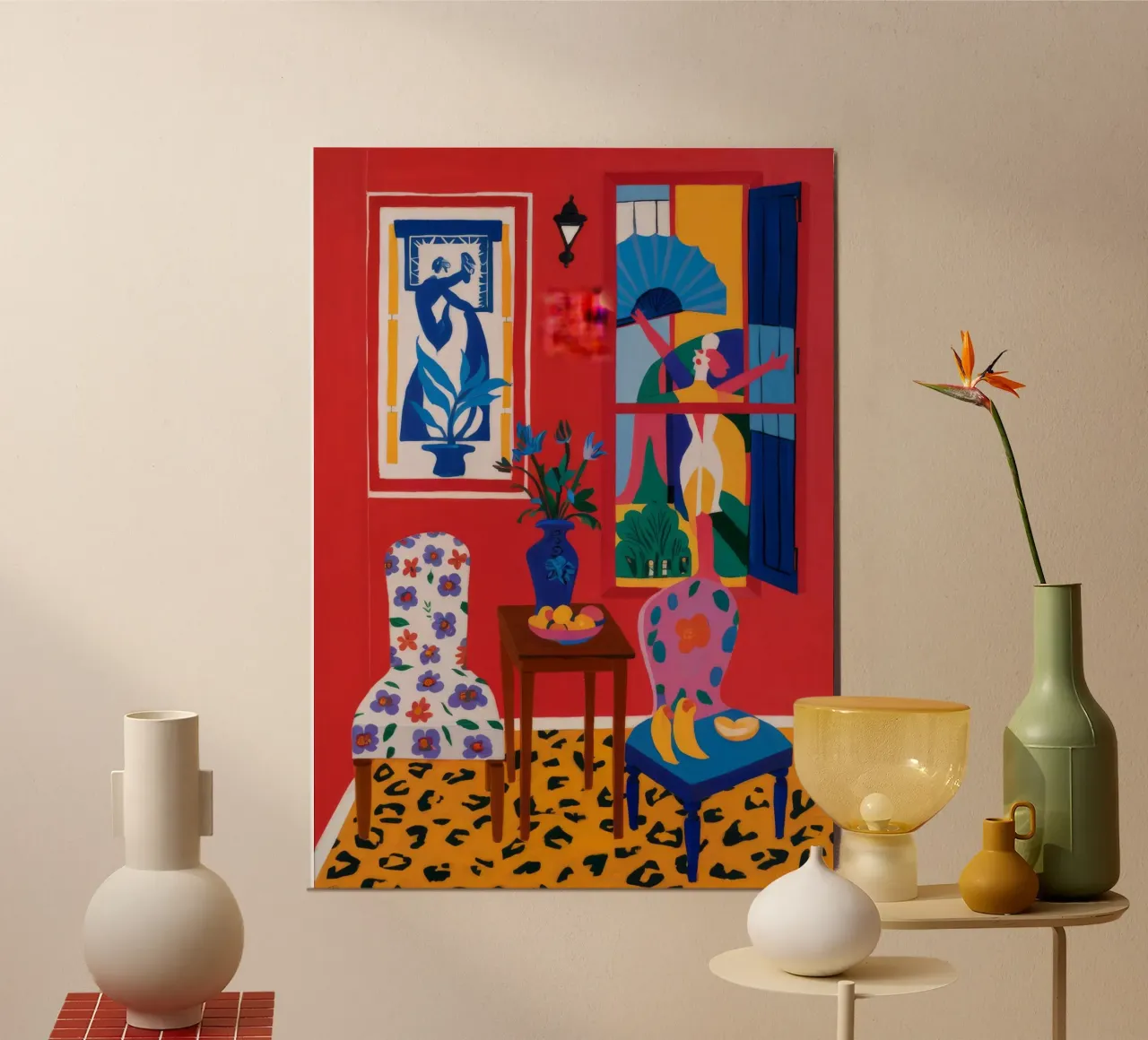 Interni ispirati al Maraouda poster con telaio in alluminio da Stone Decade