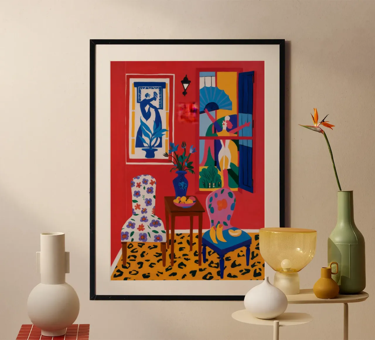 Interni ispirati al Maraouda poster con telaio in alluminio da Stone Decade
